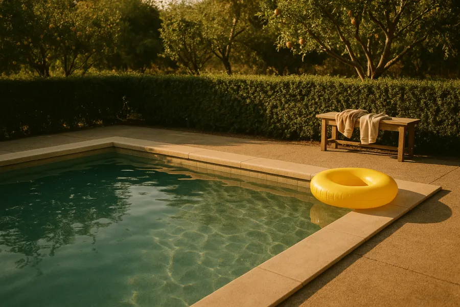 Piscine accueillante dans un jardin familial